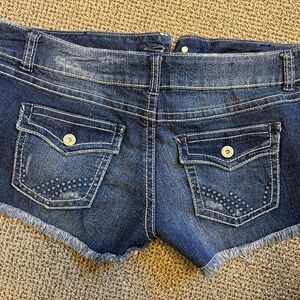 2 pairs Juniors denim shorts super cute size 13/14 nwt